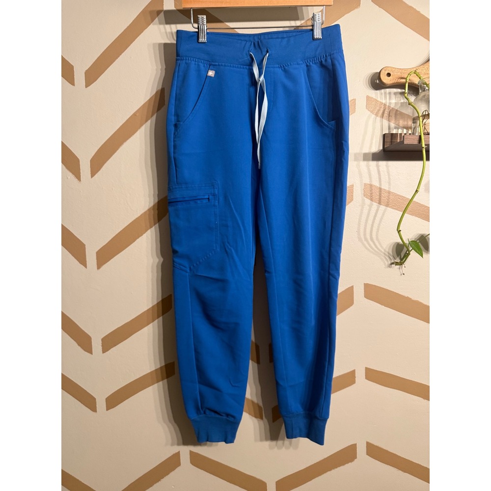Figsβ Zamora Jogger Scrub Pants Womens XXS Royal Blue FIONx Cargo Yoga Waistband